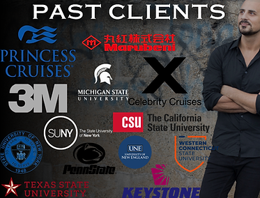 Past clients and organizations that have booked keynote speaker Eric Mina.
