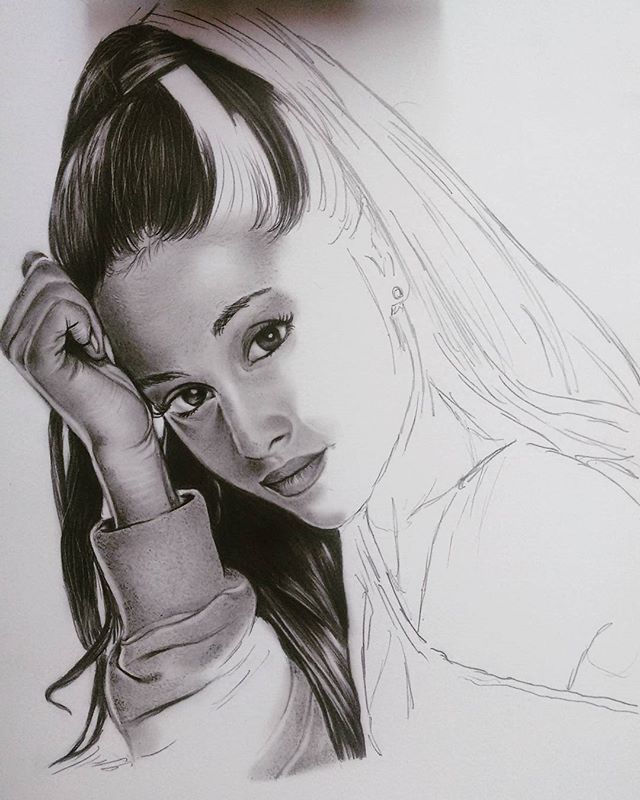 Desenho da cantora Ariana Grande ( _arianagrande ) ✍_-_(Em andamento) ✍_-_( _faber_castell_br _prism