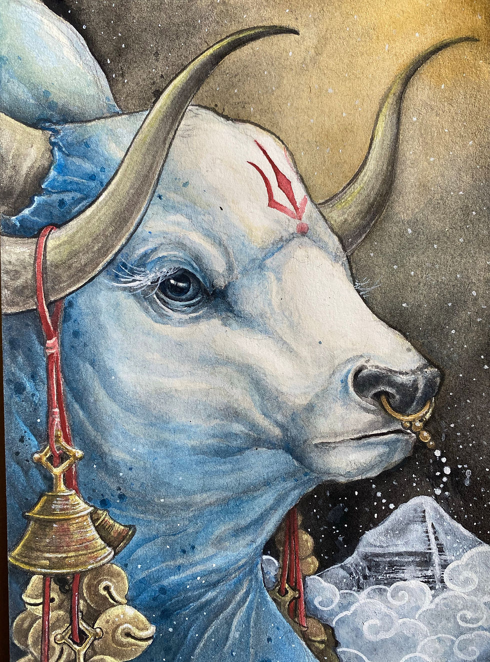 Nandhi - Watercolour/Gouache