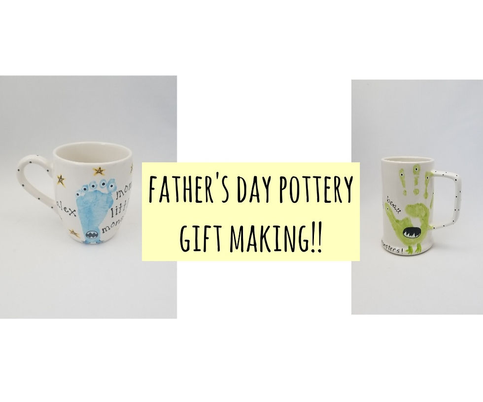 father's day pottery gift making at modest roots brewing!
