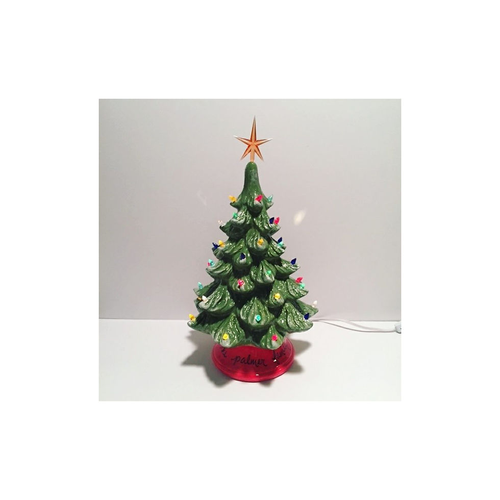 vintage christmas tree painting at the village studio in north andover!