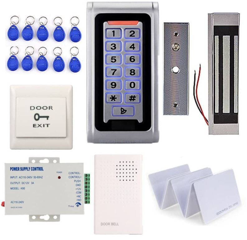 Waterproof Metal RFID Keypad Door Entry Systems & 350lbs Electric Magnetic Lock+