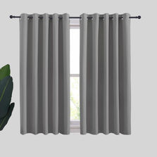 Silver Grey Blackout Curtain Panels 