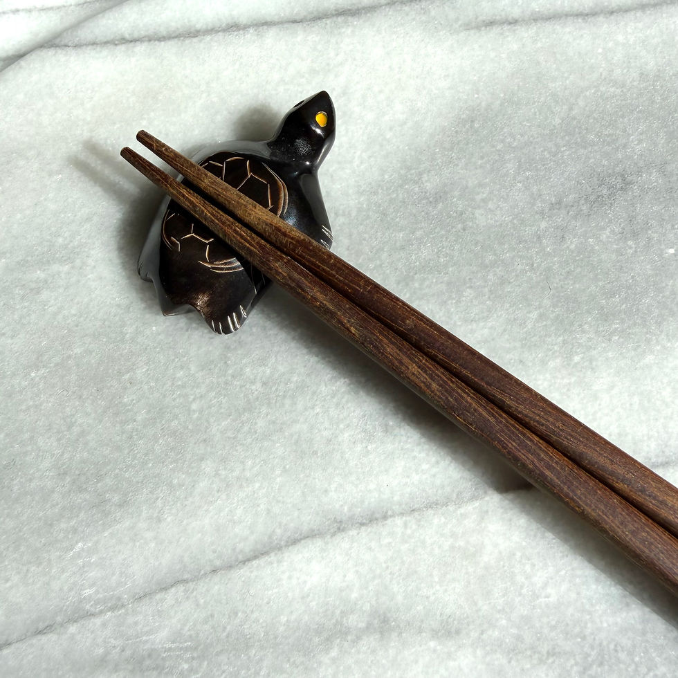 Thumbnail: Buffalo Horn Turtle Chopstick Holders