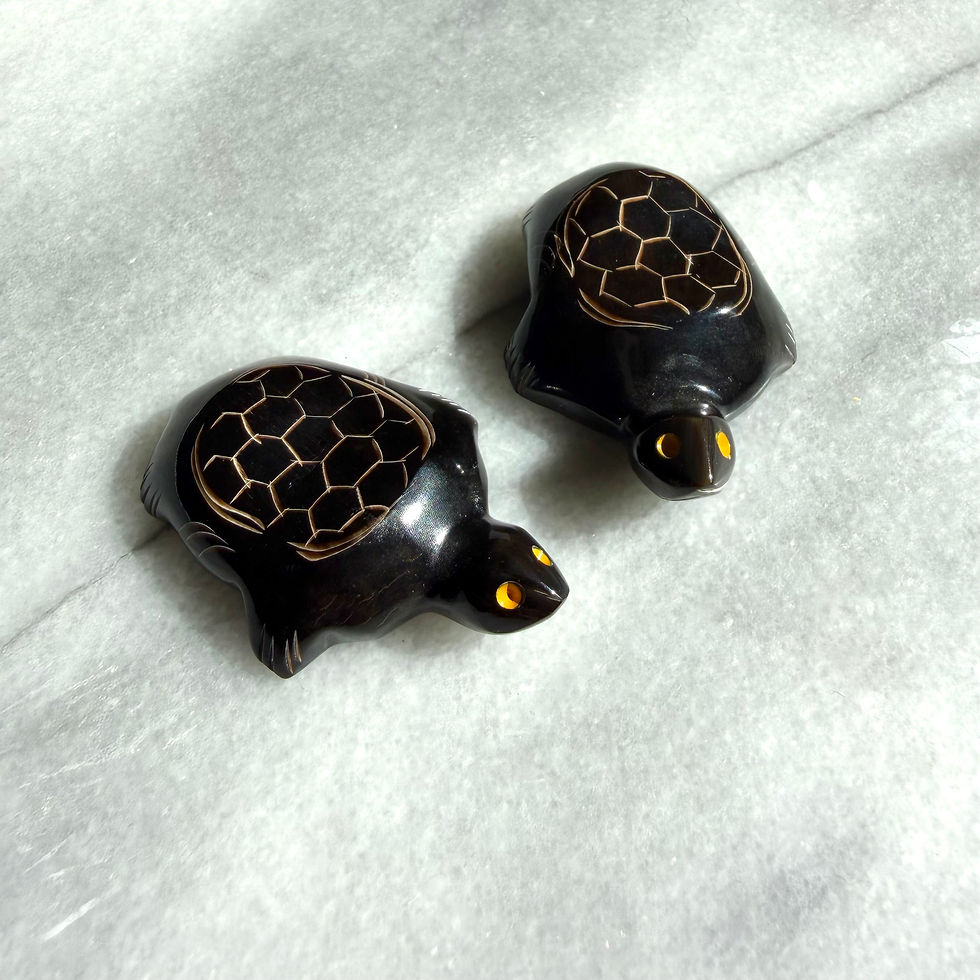 Thumbnail: Buffalo Horn Turtle Chopstick Holders