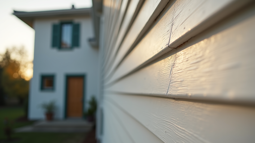 Close-up view of new siding installation on a residential home exterior