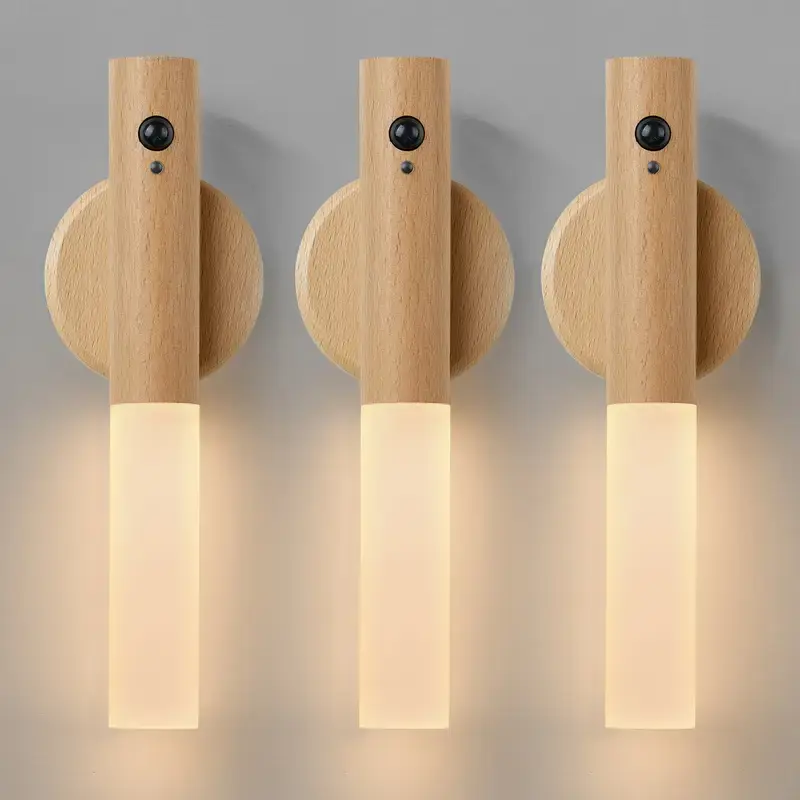 Thumbnail: Smart Motion Sensor Night Light LED Rechargeable Magnetic Wall Lamp Portable for