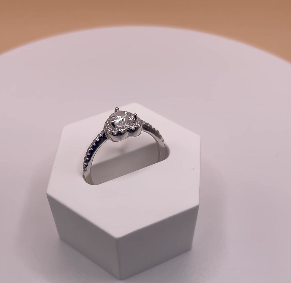 Thumbnail: Dangled Love Elevated Heart Ring in Sterling Silver