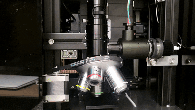 laser direct writer inside with motorized turret