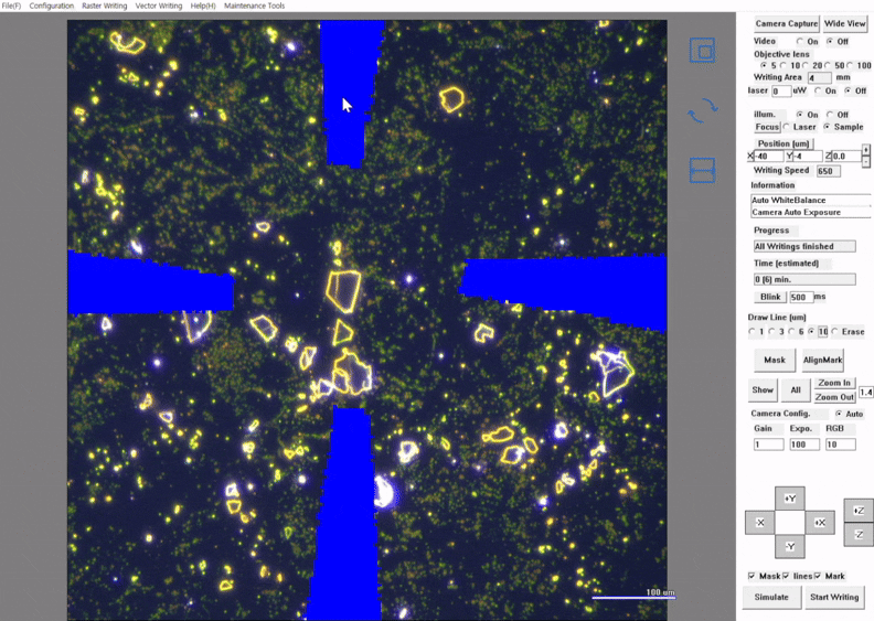 laser direct writer mask pattern image with zooming