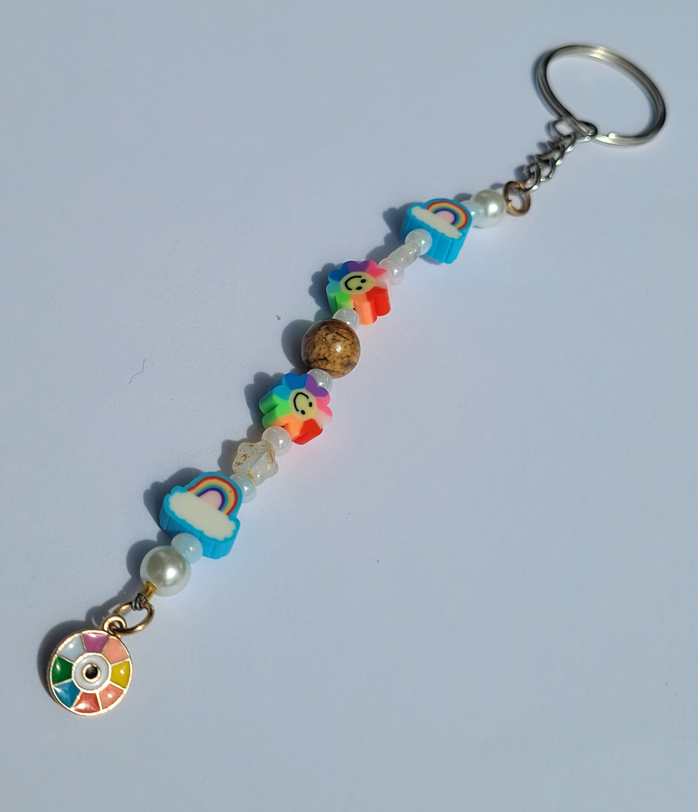 Rainbow Evil Eye Keychain
