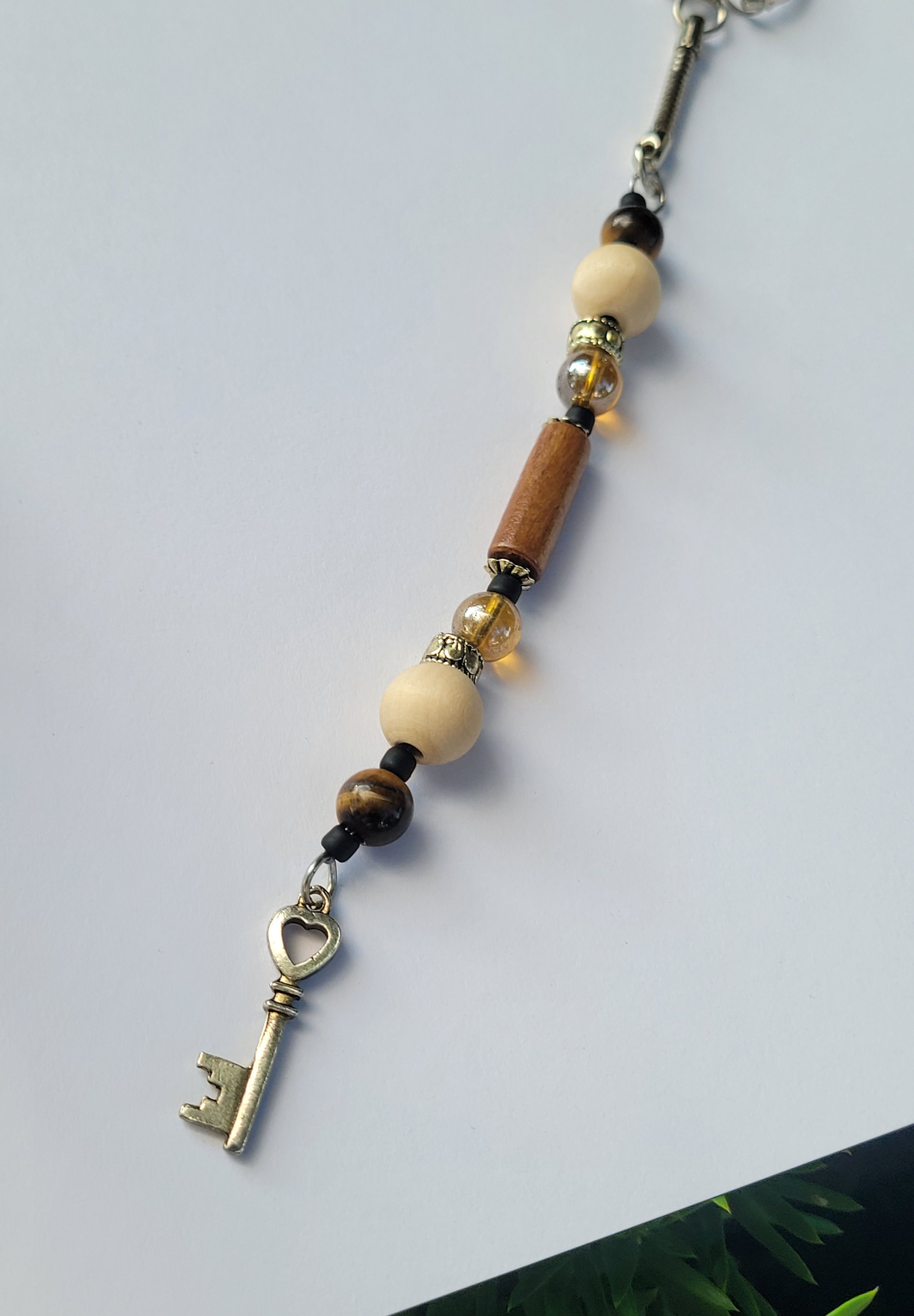 Silver Heart Key Keychain