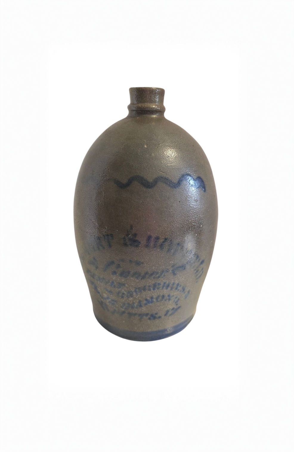 2 Gallon Ommert & Hoffield Stoneware Advertising Jug Pittsburgh PA