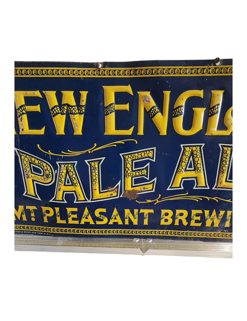 Thumbnail: Rare NEW ENGLAND PALE ALE Mt. Pleasant Brewing Co Tin Sign