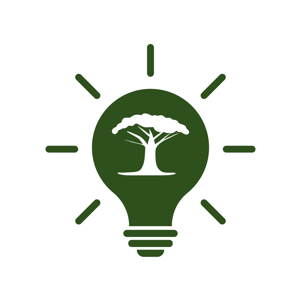 Resourcefulness Icon with Light Bulb and Tree