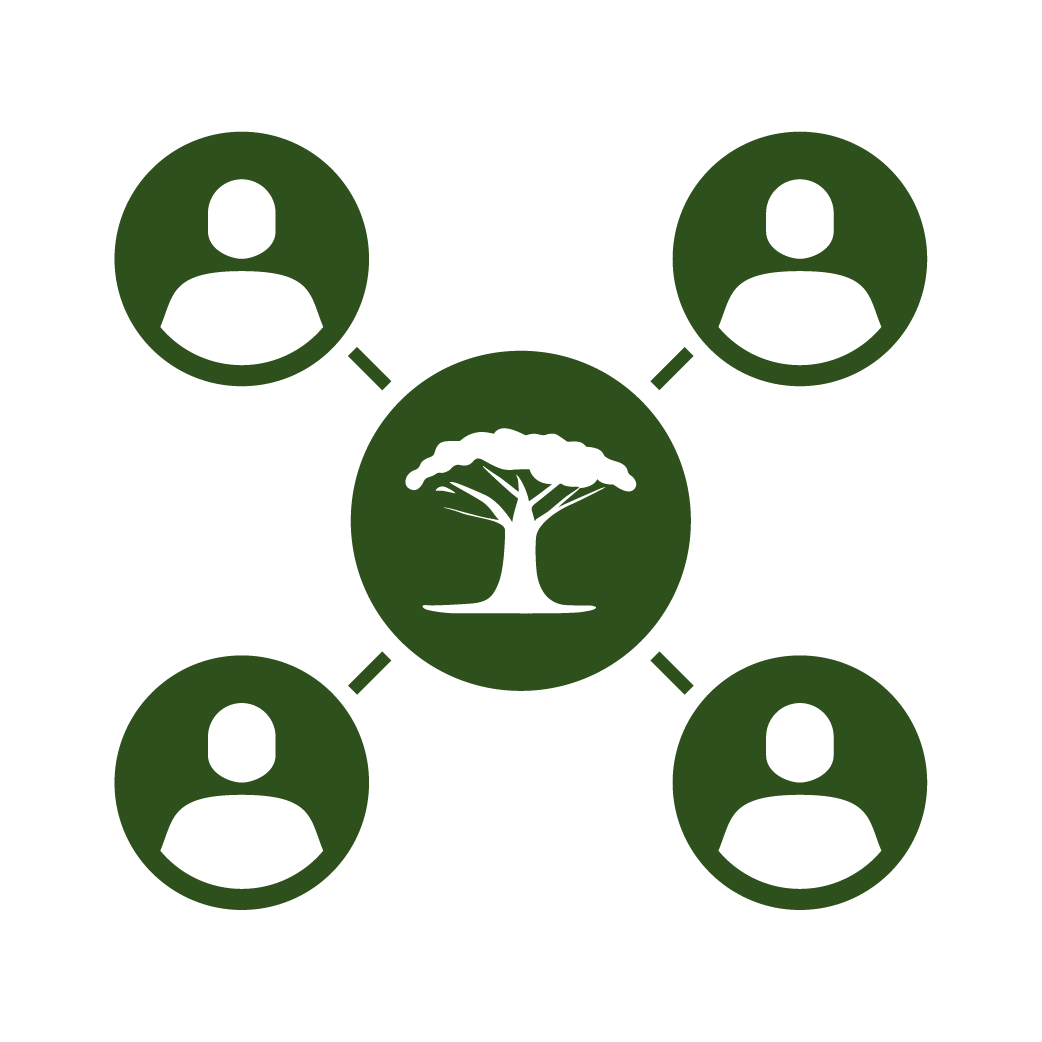 Community Icon with People and Tree