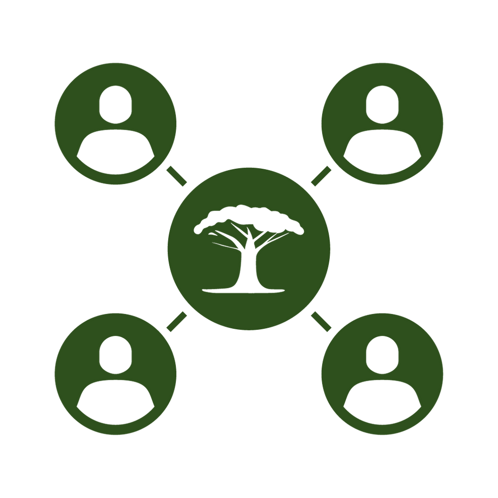 Community Icon with People and Tree