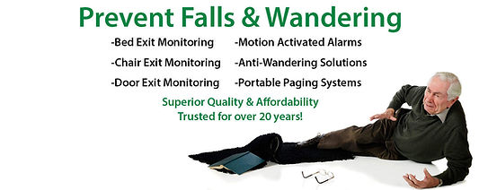 Prevent Falls and Wandering by the elderly. Image shows an elderley gentleman after falling