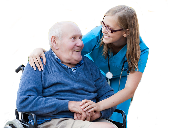 Man in wheelchair on skil care gel foam cushion