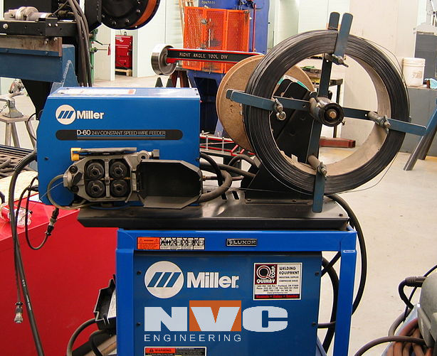 welding wire on machine