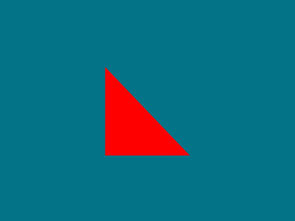 bright red triangle on a teal background