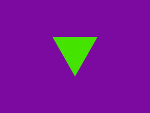 Bright green triangle on a bold purple background