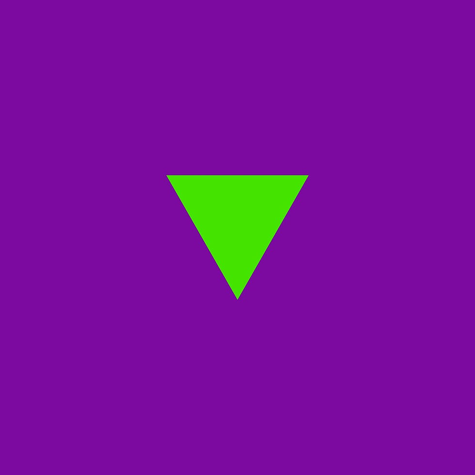 Bright green triangle on a bold purple background