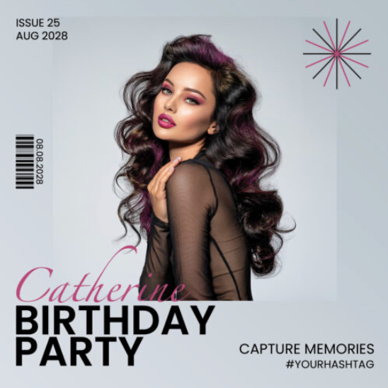Birthday party photobooth 6x2 photo strip template from Happy Photobooth Rentals Minneapolis