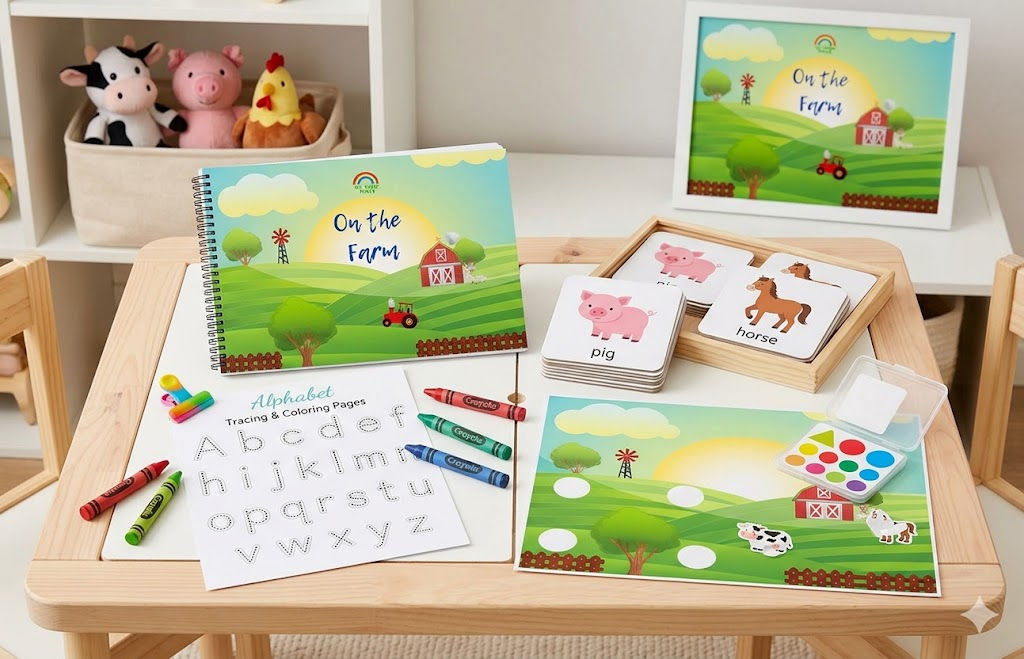 Ultimate Farm Learning Bundle: 100+ Page Busy Book, Flashcards, & Sight Words
