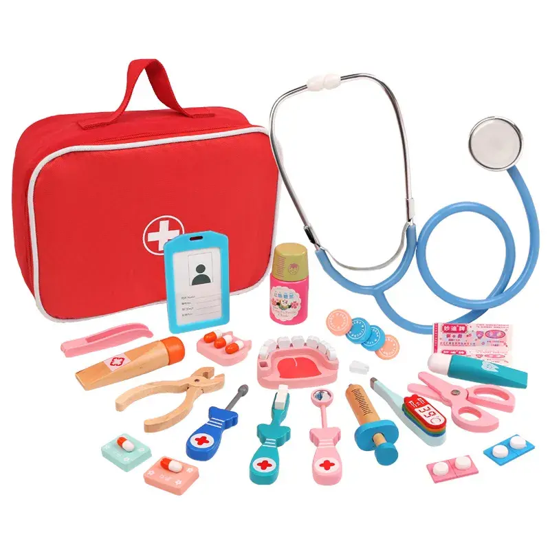 Wooden Doctor Play Set for Kids – Educational Pretend Medical Kit