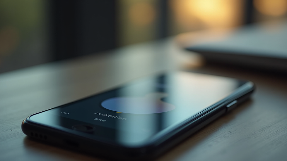 Close-up view of a smartphone screen displaying a meditation app
