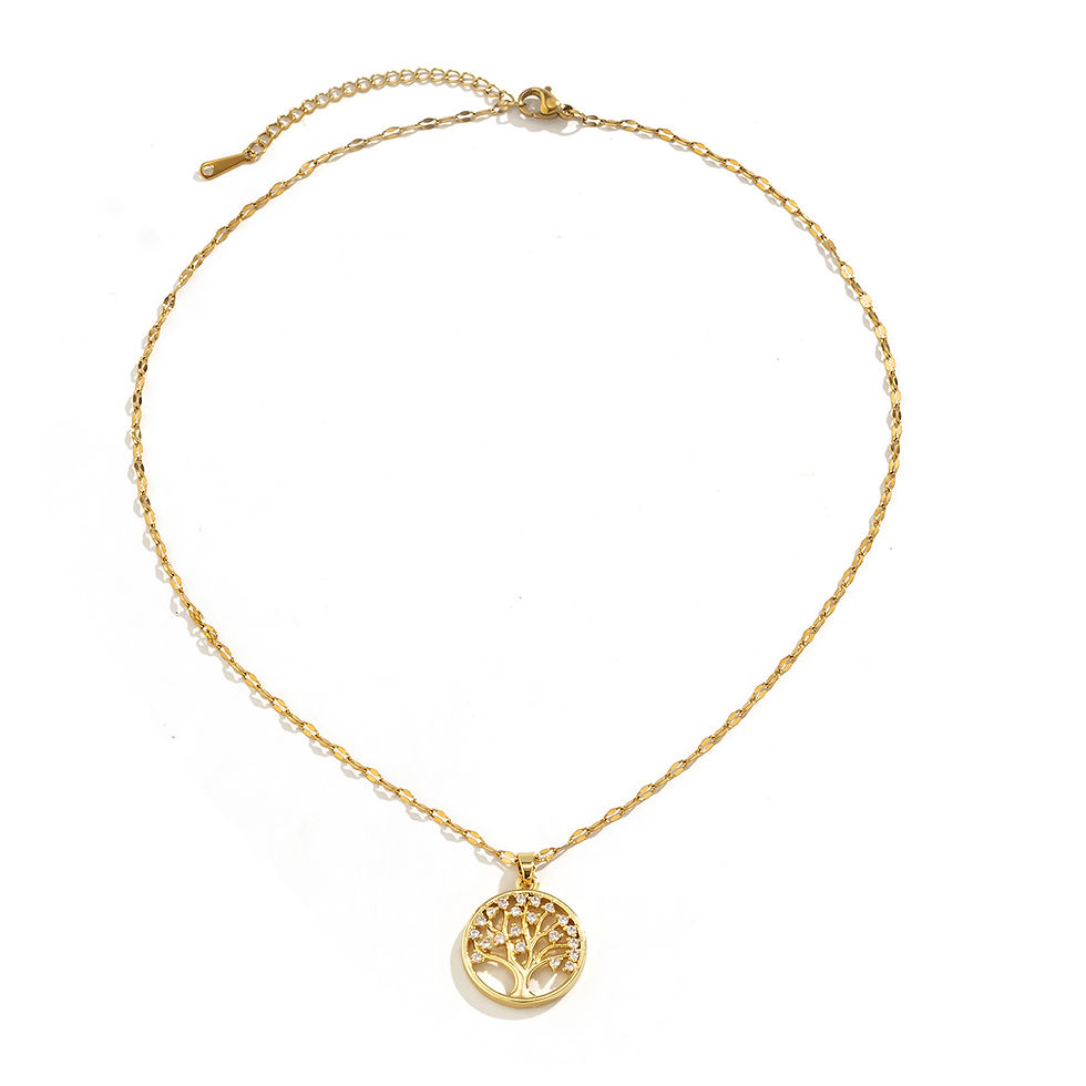 Thumbnail: Temperamental Luxury Rhinestone Tree of Life Pendant Necklace Women Vintage Stai