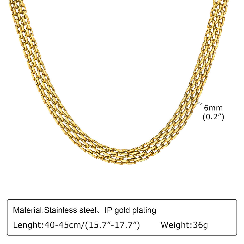 Thumbnail: Chunky Gold Plated Link Necklace For Women, Stainless Steel Oval Thick Chain Cho