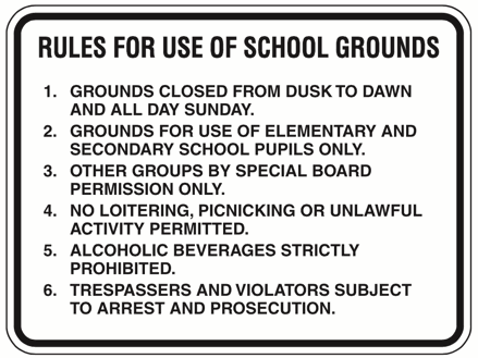 Rules in school ground - 2