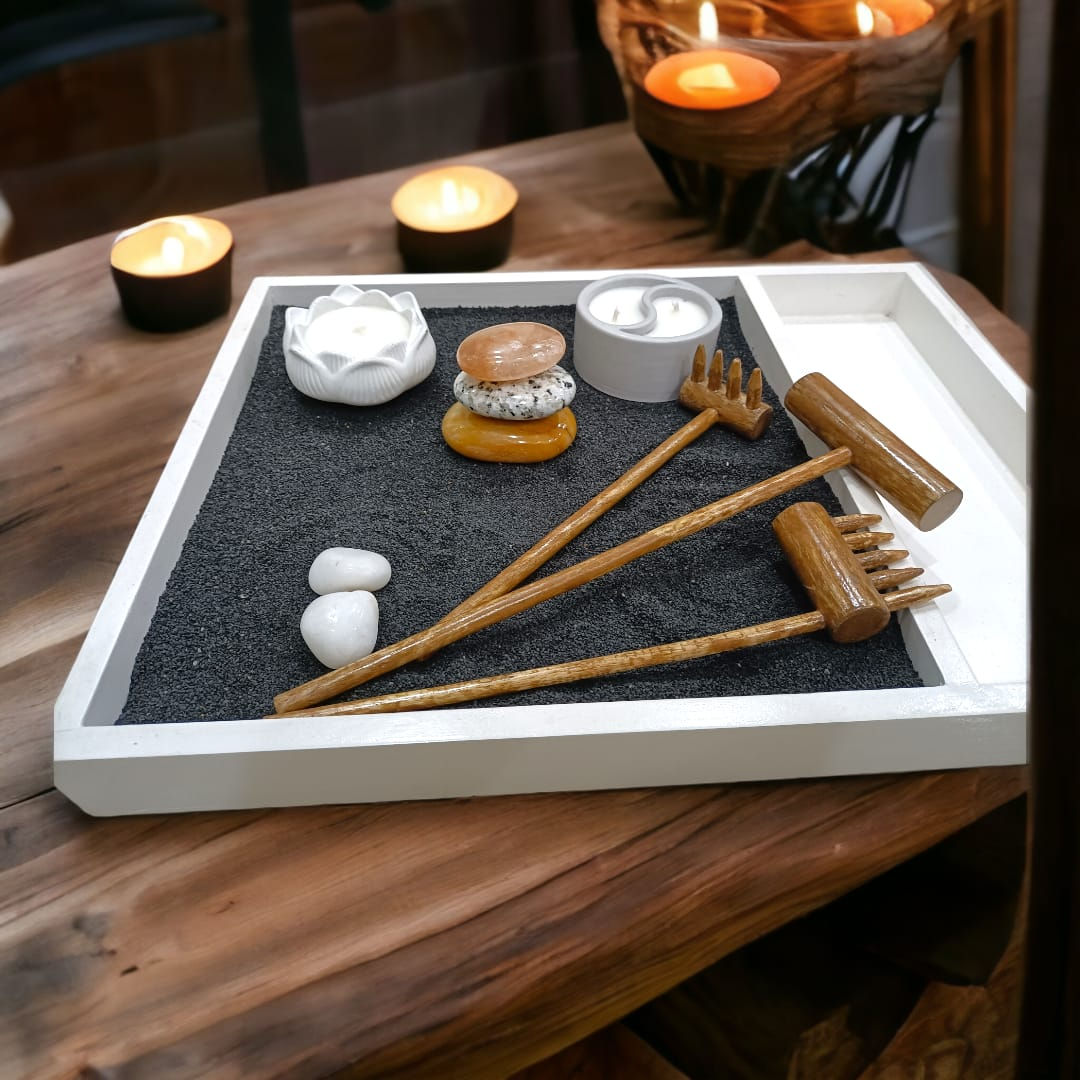 White Serenity Zen Garden by urSoulMantra