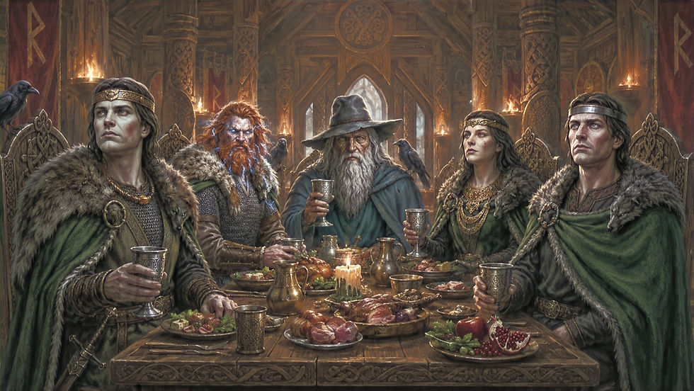 Livros Vikings | O banquete dos Deuses da Mitologia Nórdica. — Crédito da Imagem: ChatGPT