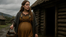 Livros Vikings | Uma representação de uma mulher grávida durante a Era Viking. — Crédito da Imagem: ChatGPT