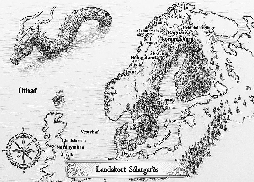 Livros Vikings | Sólargarðs' Map. — Image Credit: The Saga of Þórvaldr the Strong/Livros Vikings Collection