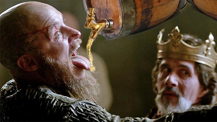 Uma foto montagem, a partir de uma cena da série de TV Vikings. — Crédito da Imagem: Norse Trade Man