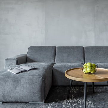 Grey couch in living room