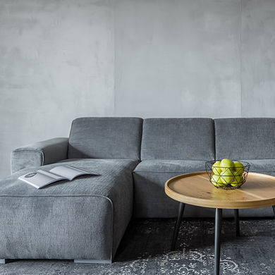 Grey Sectional Sofa with Scothguard Protection