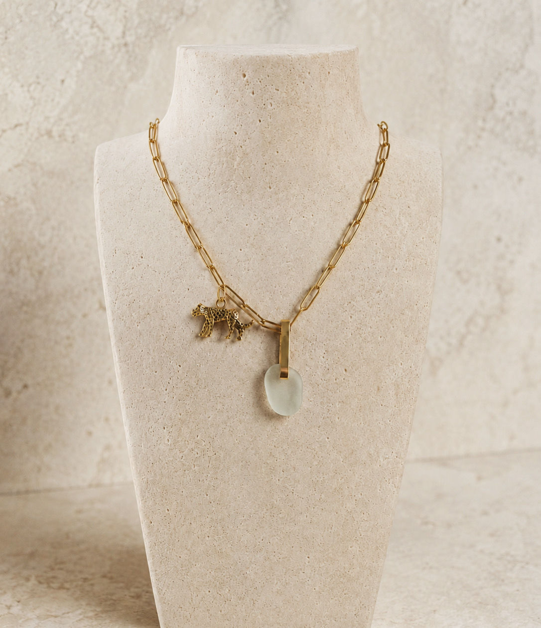 AW26 Seaglass Gold Necklace with charm