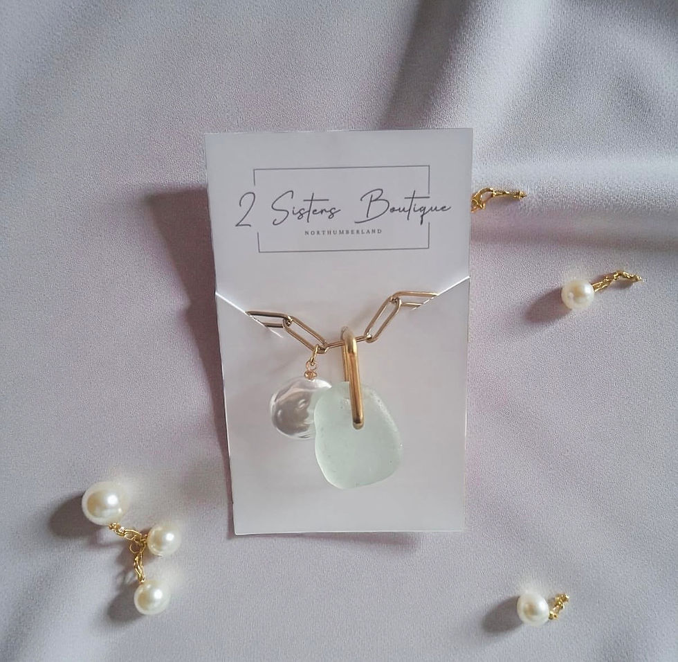 Thumbnail: Seaglass Gold Necklace with Charm