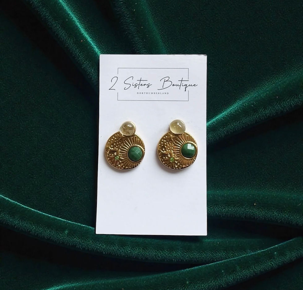 Thumbnail: Seaglass Gold Stud Earrings with Charms