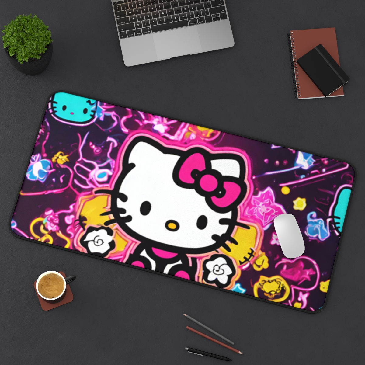  GEISHAGAMERS NEON  KITTY DESK MAT