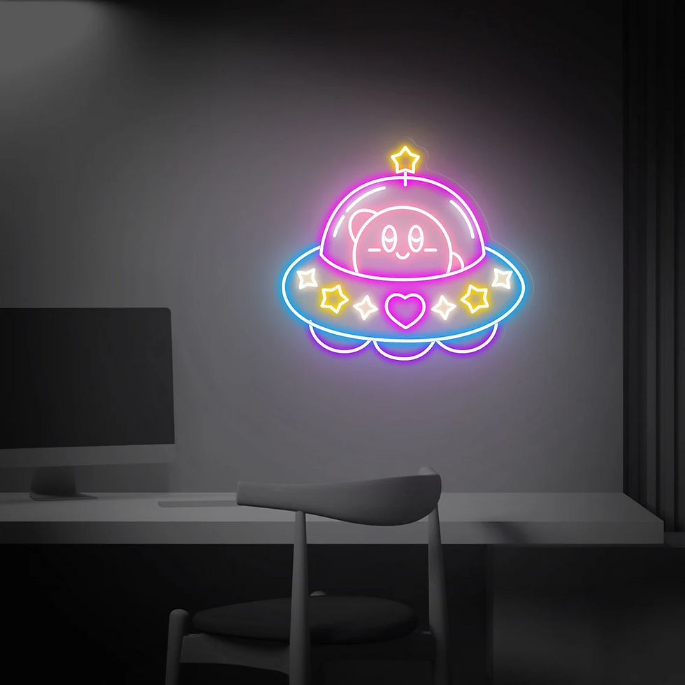 Kirby UFO Neon LED Sign for Game Room Wall Decor Perfect Gift For Kirby Lovers