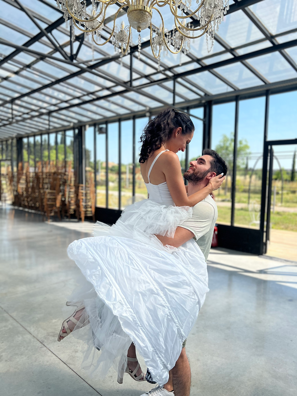 Répétition d'Ouverture de Bal de E & Q sur le lieu du mariage Jardin d'Hiver, Pignan
