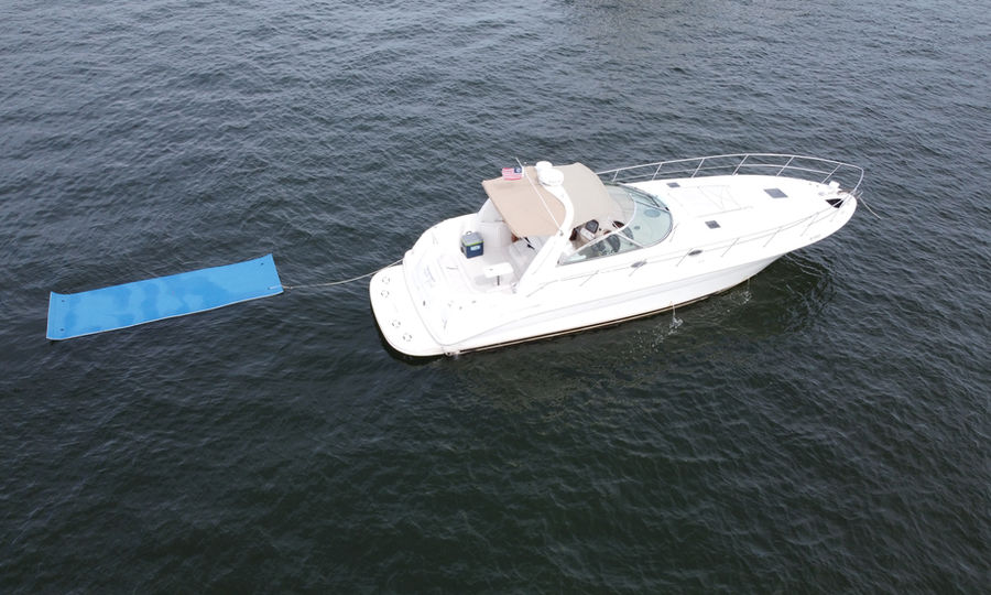 Boat at sea during a Miami ocean memorial