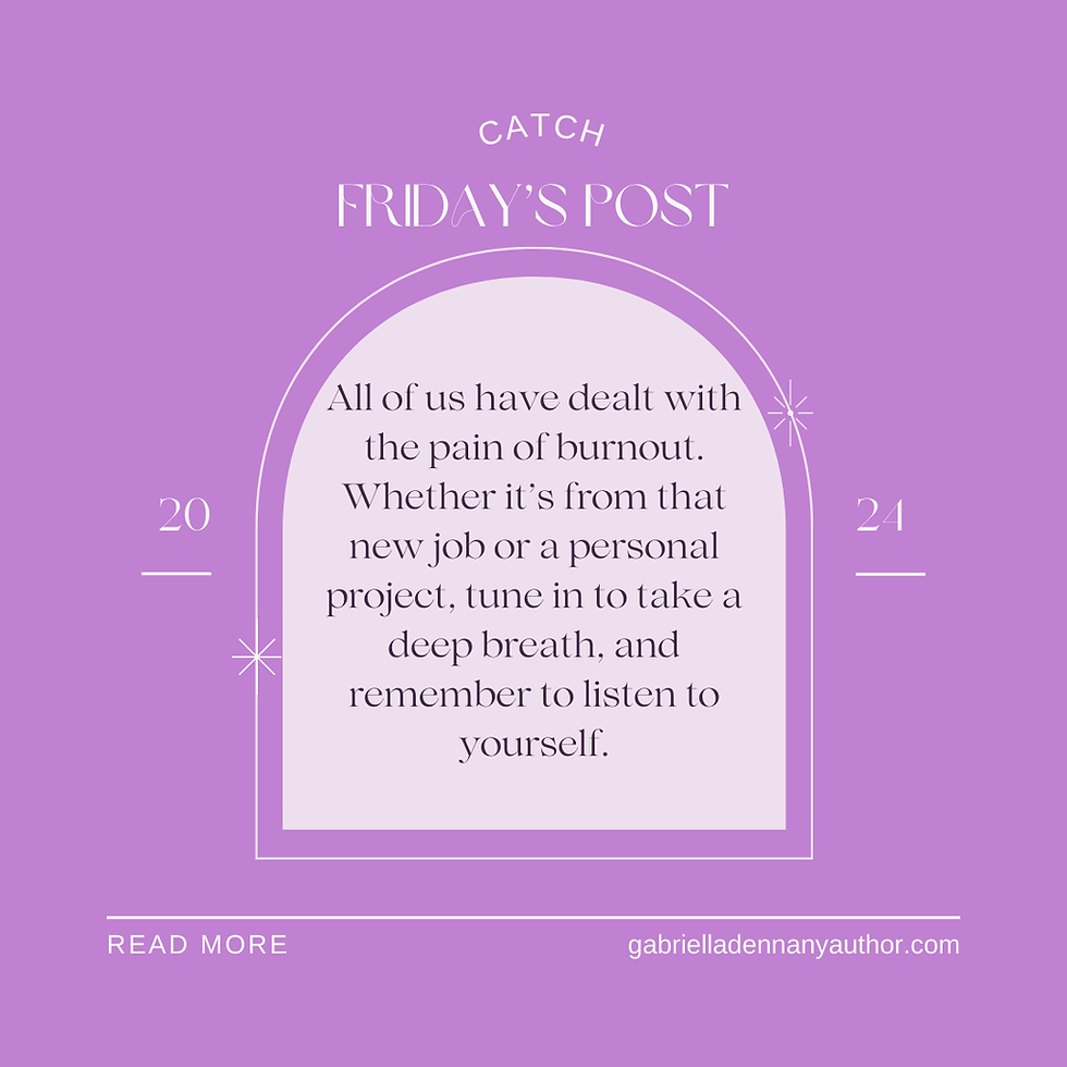 All of us have dealt with the pain of burnout. Whether it's from that new job or a personal project, tune in to take a deep breath, and remember to listen to yourself.