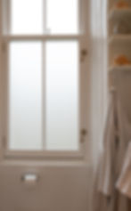 Bathroom casement window with frosted privacy glazing